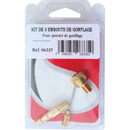 Embout de gonflage en laiton - blister de 3 pcs