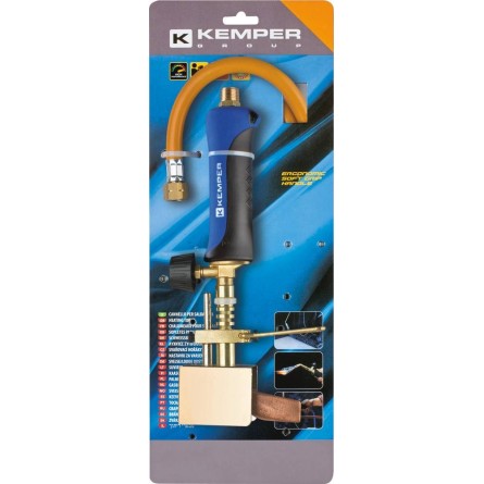 Chalumeau spécial couvreur avec tuyau de 1,5m pour étamage type fer - carte