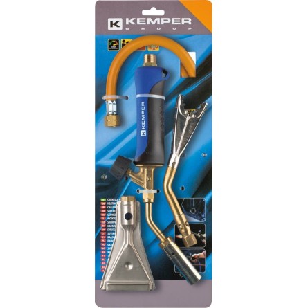 Chalumeau spécial plomberie avec tuyau de 1,5m et 3 buses - carte