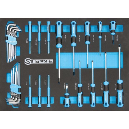 Module mousse 527x387mm tournevis, clés mâles - 34 pcs