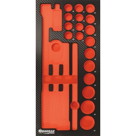 Module mousse 402x189mm carbone vide pour douilles cliquet 1 2"