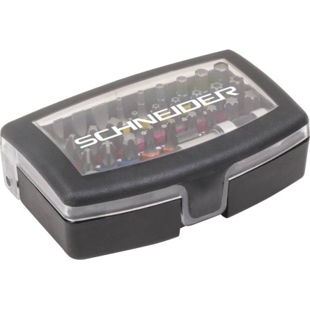 Embout hexagonal 1 4" acier S2 code couleur peint - boîte PVC de 32 pcs