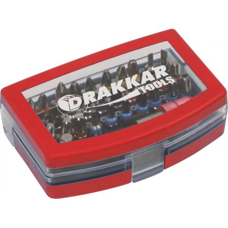 Embout hexagonal 1 4" acier S2 code couleur bague PVC - boîte PVC de 32 pcs