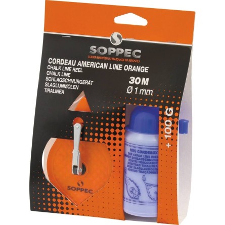 Cordeau traceur 30m avec bidon de poudre bleue 100g - blister