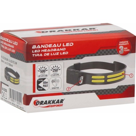 Lampe frontale LED 500 + 250 lumens