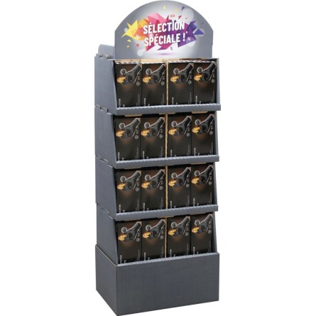 Présentoir de 96 boîtes de gants nitrile noirs