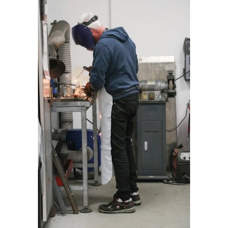 Tablier de soudeur en croûte de cuir gris 650x1100mm