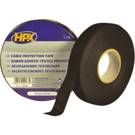 Ruban adhésif textile de protection noir pour câble 19mmx25m