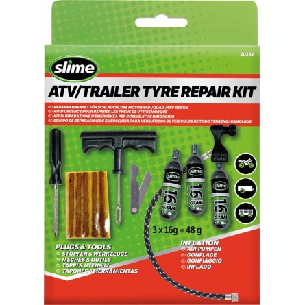 Cartouche CO² tresses outils pour pneu tubeless - blister de 10 pcs