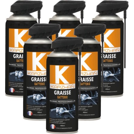 Graisse pour batterie avec tête 2 jets - aérosol de 400ml