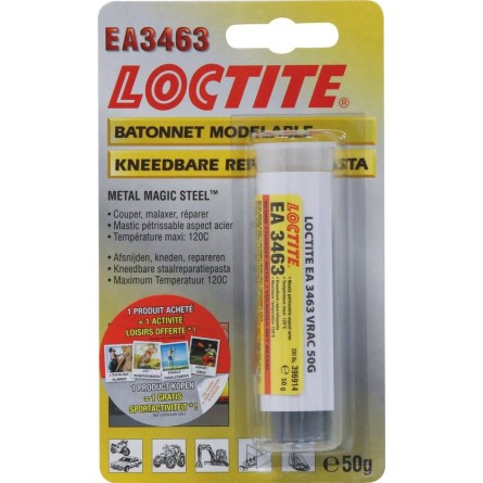 Mastic de réparation sur tous supports acier EA 3463 - blister 1 bâtonnet de 50g