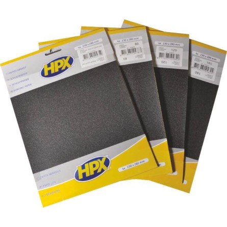 Papier abrasif P80 P120x2 P180 - lot de 4 feuilles