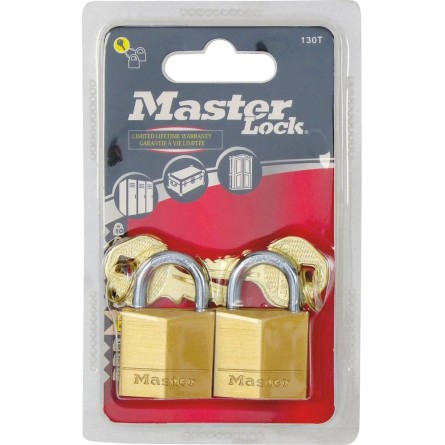 Cadenas corps laiton 30mm anse acier 2 clés - blister