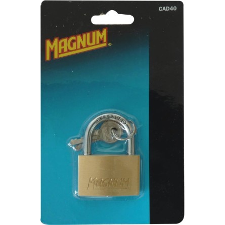 Cadenas corps laiton 40mm anse acier 2 clés - blister