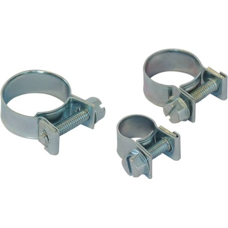 Collier à durite acier zingué 9mm de 9 à 19mm - coffret de 190 pcs