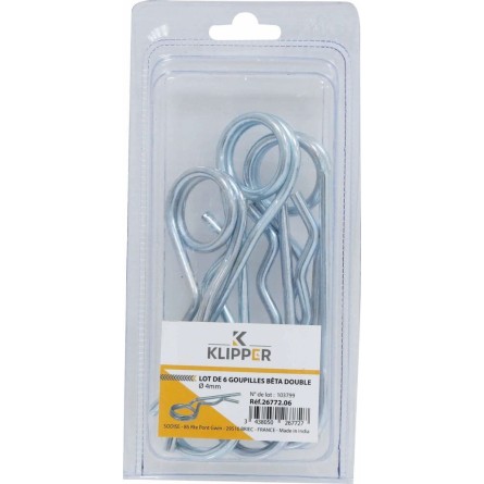 Goupilles béta double 4mm - blister de 6 pcs