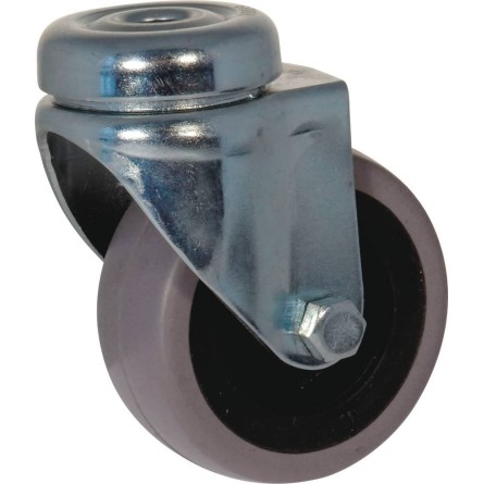 Roulette zinguée à œil 10mm pivotante 50mm 40kg