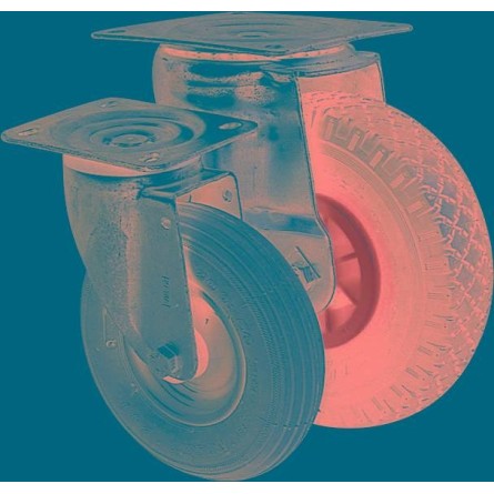 Roulette zinguée roue gonflable 260mm 150kg