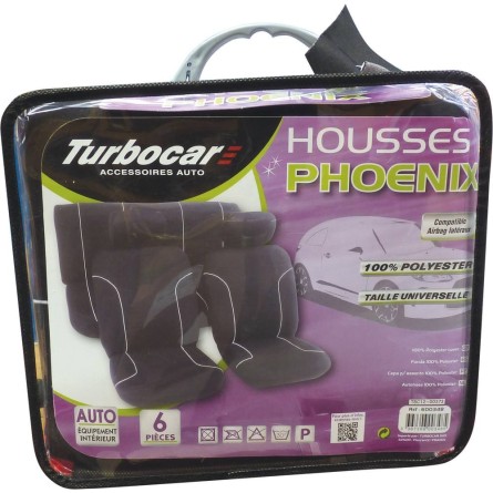 Housse de siège noire - 6 pcs