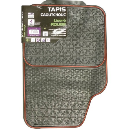 Tapis de voiture caoutchouc avec liseré - 4 pcs