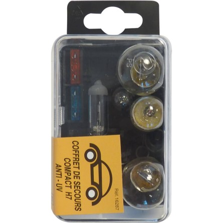 Coffret de secours 12V H7 - 5 ampoules et 2 fusibles