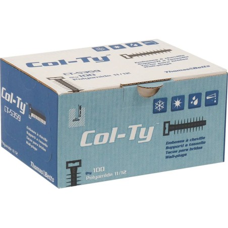 Cheville nylon d'installation Col-ty 8mm noir - lot de 100 pcs