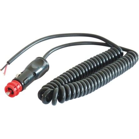 Cordon spirale avec prise allume-cigare pour gyrophare 7,5m