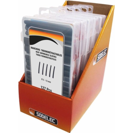 Gaine thermorétractable 2 1 noire - Coffret de 127 pcs