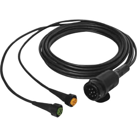 Faisceau électrique fiche 13 plots 4m connecteur 5 plots jaune et vert