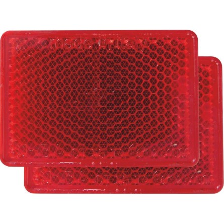 Catadioptre rectangle 56x39mm adhésif rouge