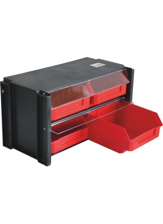 Module de rangement 4 boîtes à bec 160x170x75mm avec vitre transparente