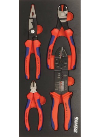 Module mousse 395x178mm métal pinces coupante universelle à sertir KNIPEX - 4 pcs
