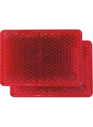 Catadioptre rectangle 56x39mm adhésif rouge - blister de 2 pcs