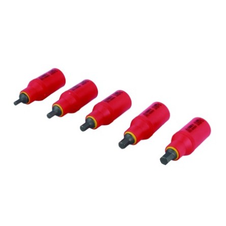 Jeu de douilles hexagonales isolées à carré de 3/8" - 5 pièces