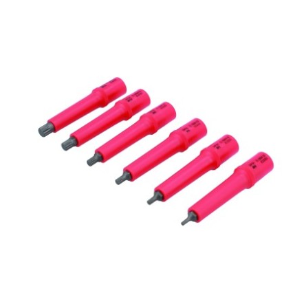 Jeu de douilles cannelées isolées à carré de 3/8" - 6 pièces