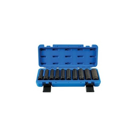 Jeu de douilles longues à impact à entraînement de 1/2", 10 pièces