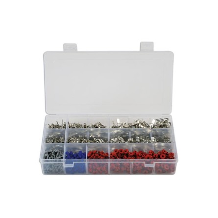 Assortiment de cosses non isolées VW et joints d'étanchéité - 1200 pcs