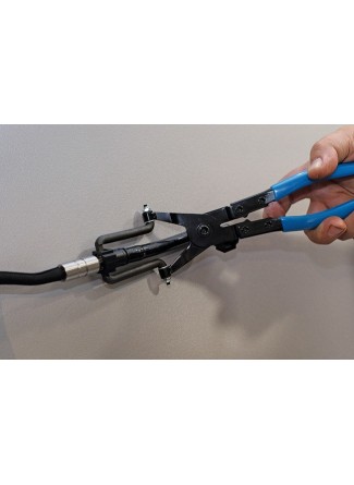 Pince pour conduites de carburant à mâchoires pivotantes