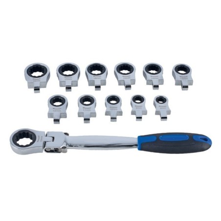 Jeu de clés à cliquet équipé de 12 têtes interchangeables