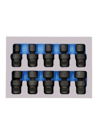 Jeu de 10 douilles 6 pans articulées de 3/8”