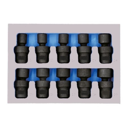 Jeu de 10 douilles 6 pans articulées de 3/8”