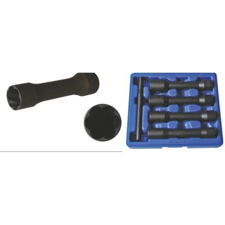 Jeu de douilles longues 1/2’’ hélicoïdales coniques